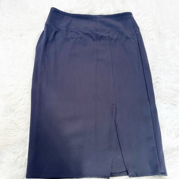 Worthington Ultra Stretch Ponte Pencil Skirt Size Medium Navy Blue - Picture 1 of 8